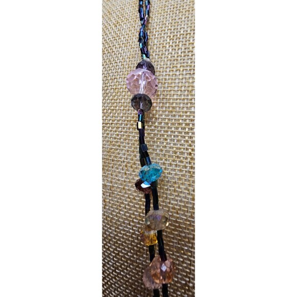 Double Strand Seed Bead and Glass Bead Necklace Pullover No Clasp 30" - Picture 4 of 6